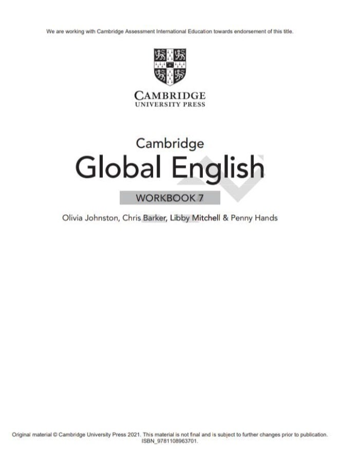 Cambridge Global English Workbook 7 with Digital Access - Second Edition - Image 2
